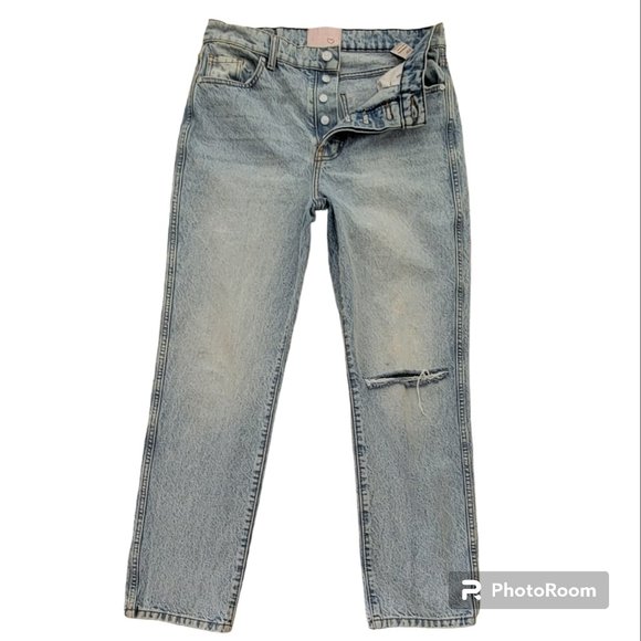 Revice Ex Boyfriend High Waisted Distressed Cheeky Mom Jeans Sz 31 - Picture 1 of 12
